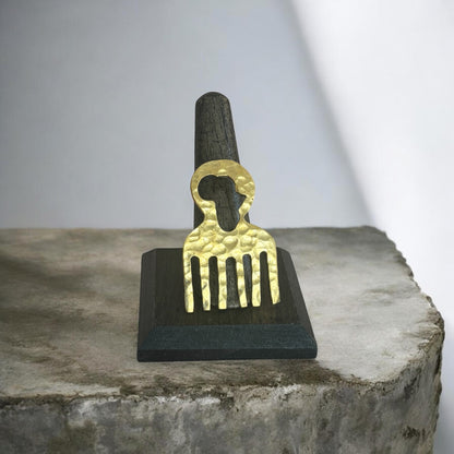 Hammered Brass Comb Ring