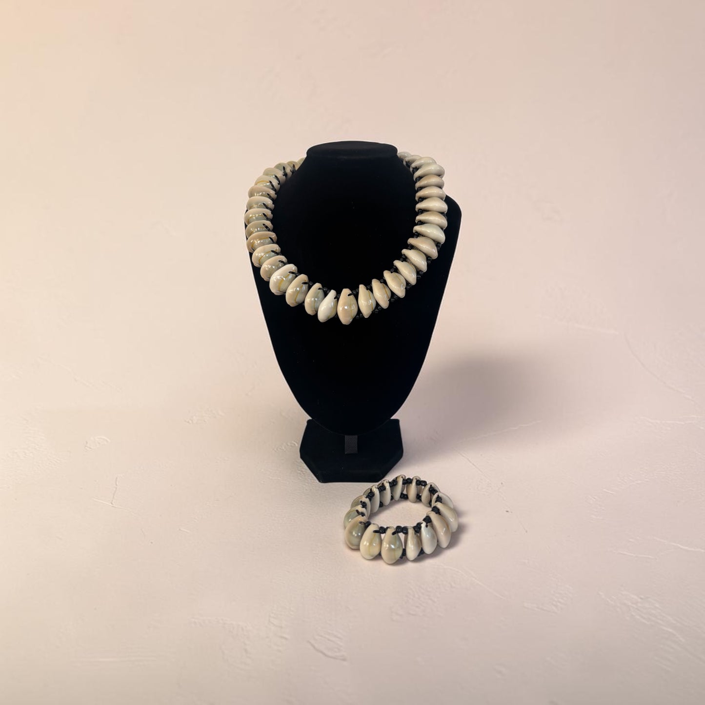 The Single Cowrie Bracelet and Necklace Set