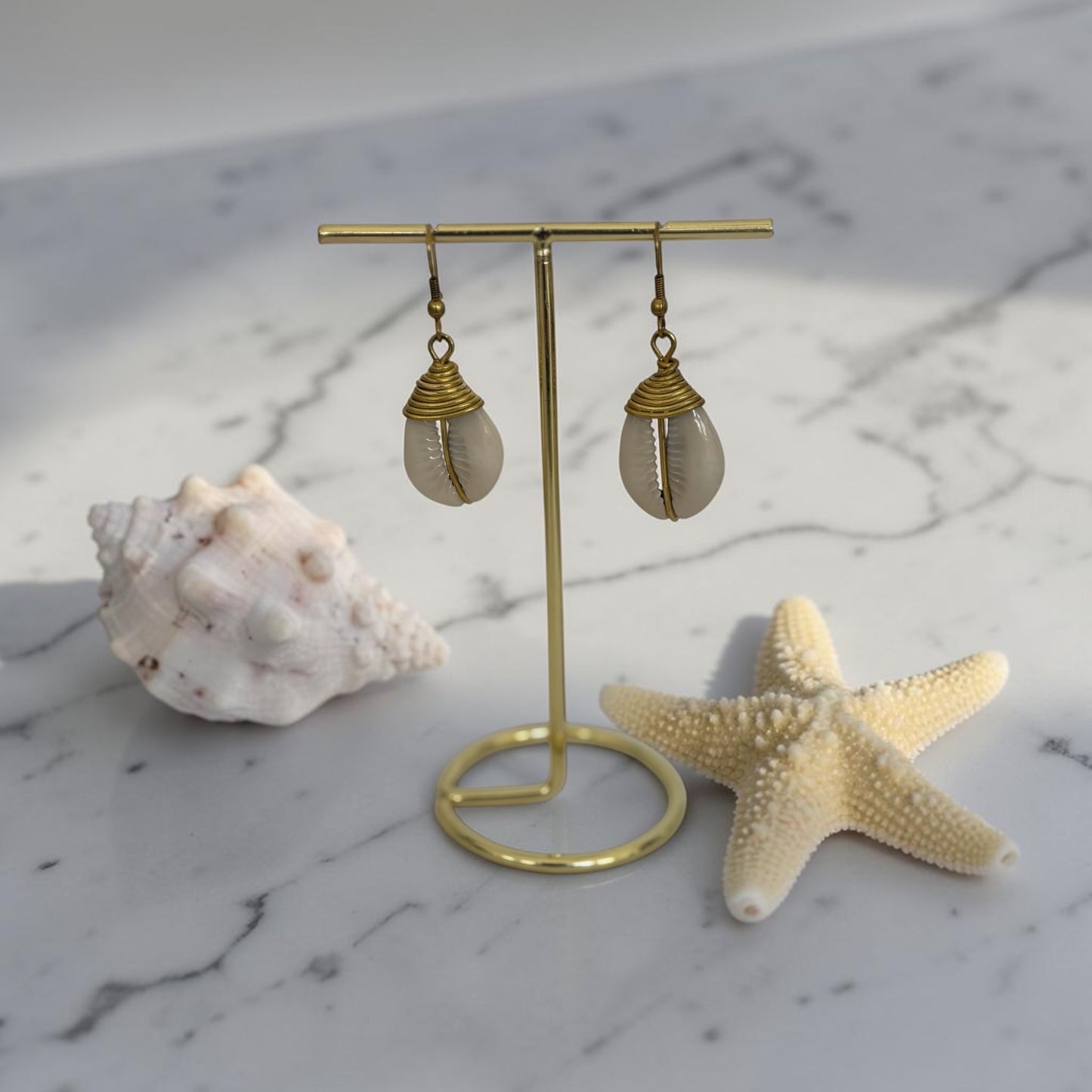 Single Cowrie Shell Earrings