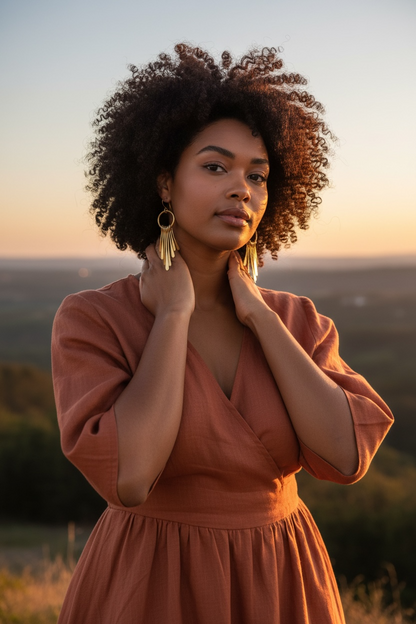 Nguvu Brass Earrings-Large