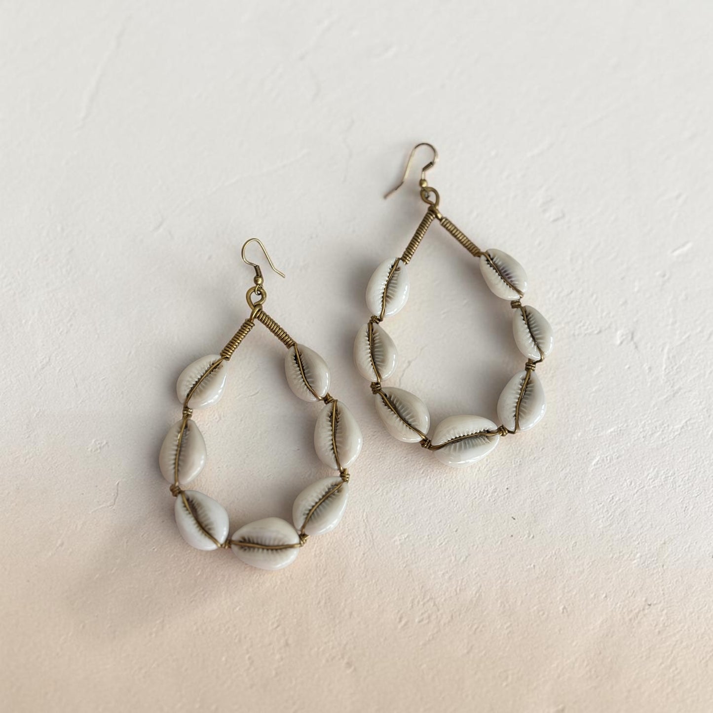 Malkia Hoop Cowrie Shell Earrings