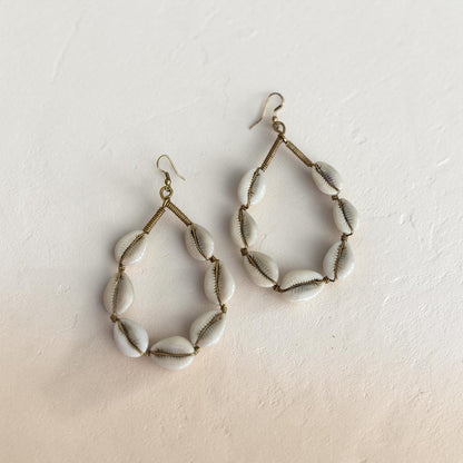 Malkia Hoop Cowrie Shell Earrings