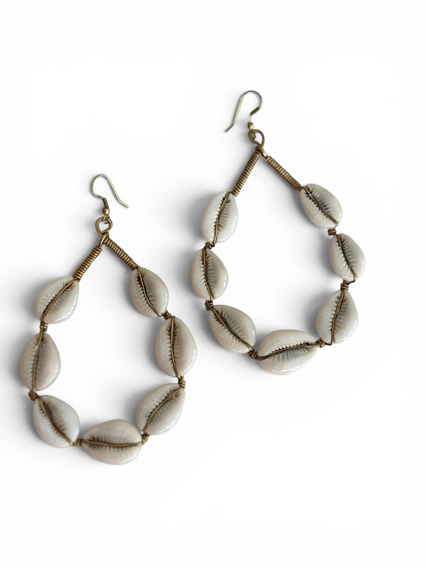 Malkia Hoop Cowrie Shell Earrings