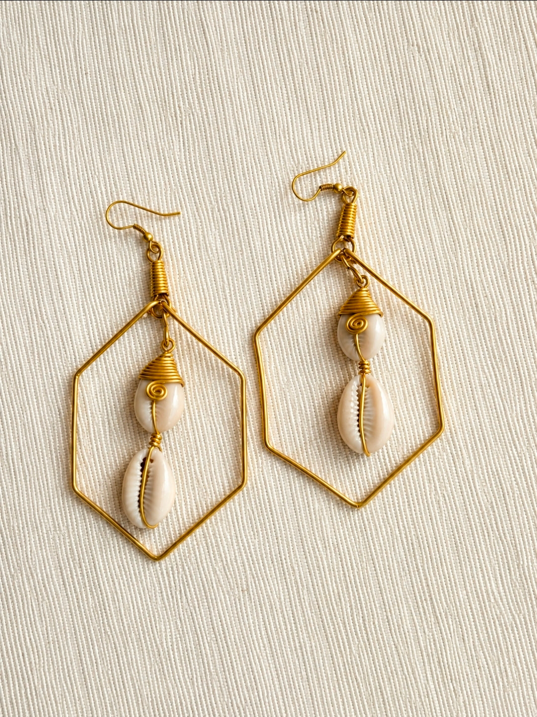 Solis Wire-Wrapped Cowrie Drops