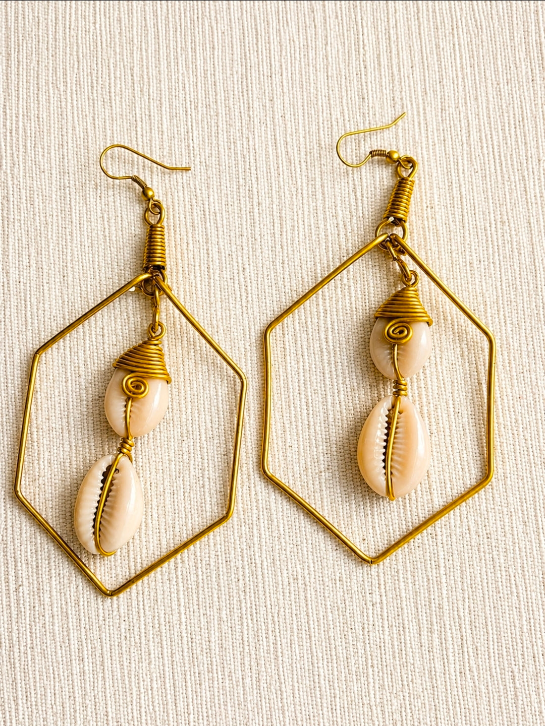 Solis Wire-Wrapped Cowrie Drops