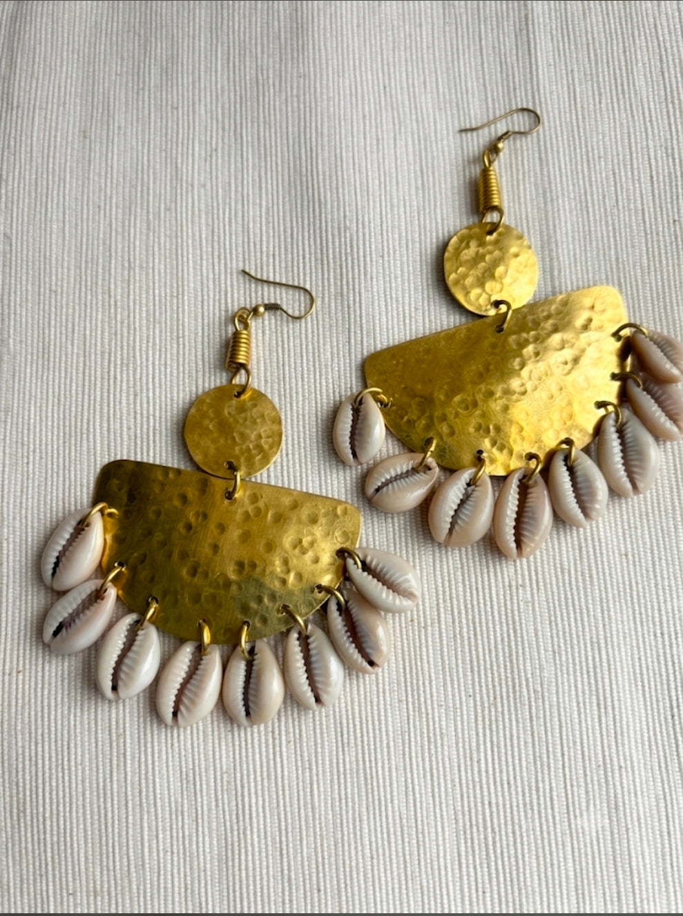 Luna Cowrie Half-Moon Earrings
