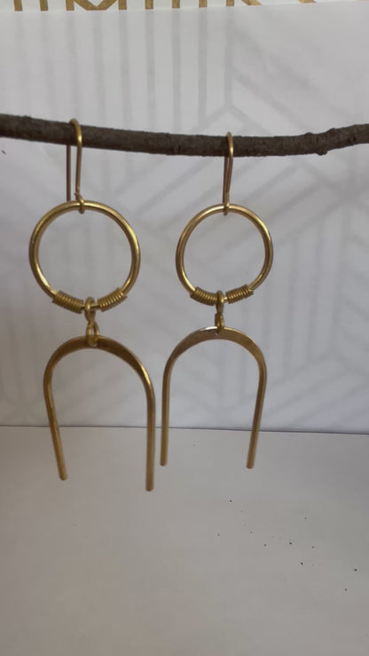 Upinde Brass Earrings-Large