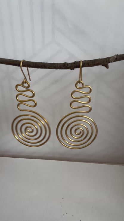 Malkia Spiral Statement Earrings- Large