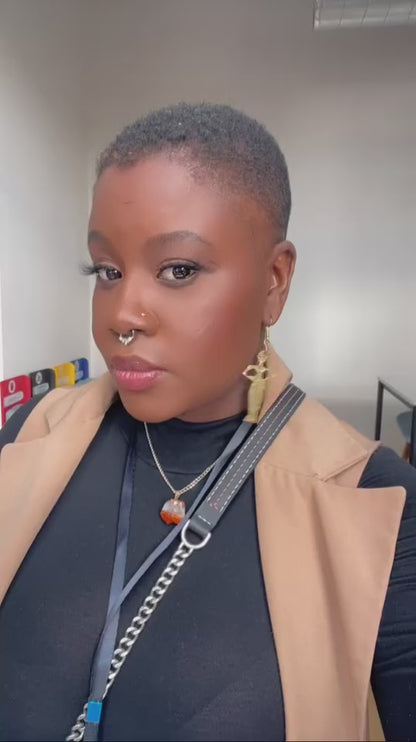 She Who Rises Brass Earrings