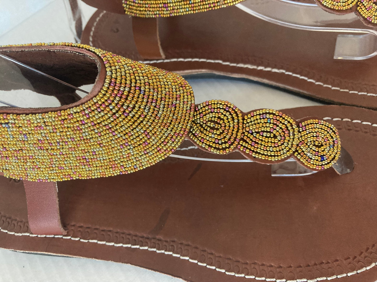 Gladiators- Gold Beaded Sandals