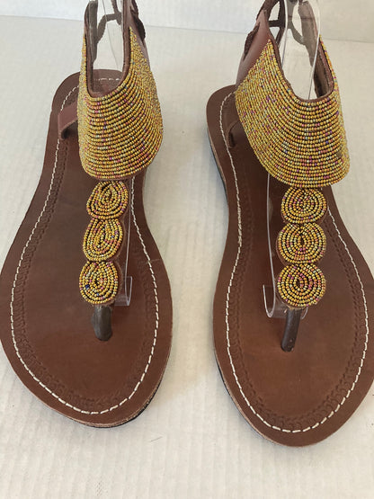 Gladiators- Gold Beaded Sandals