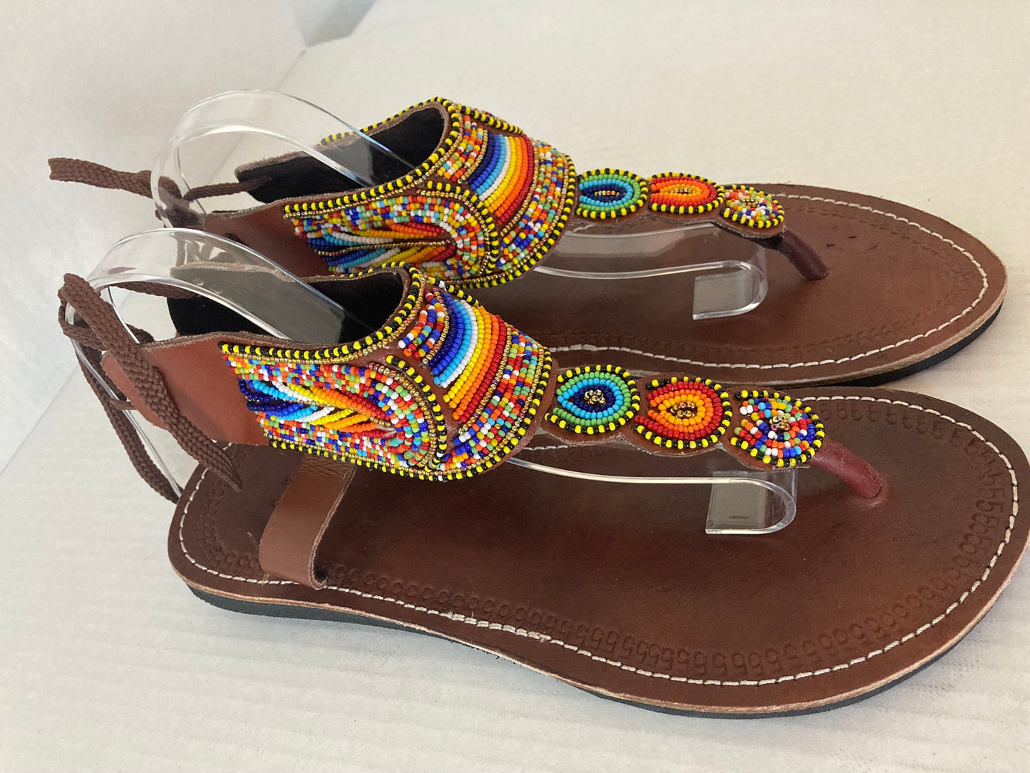 Gladiator Multicolor-Beaded Sandals