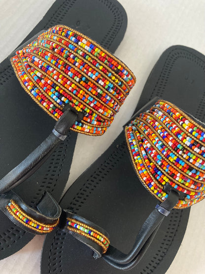 Malindi Multicolor-Beaded Sandals