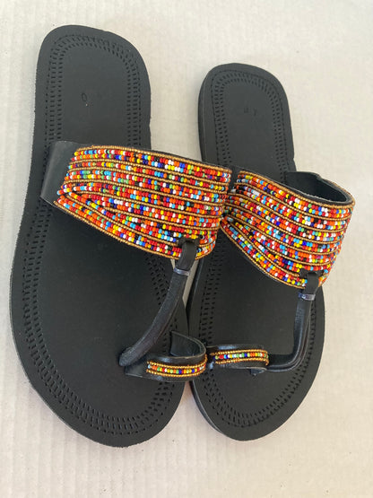 Malindi Multicolor-Beaded Sandals