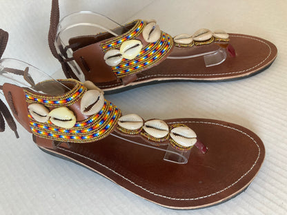 Gladiators with Cowrie Beaded Sandals