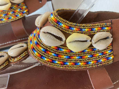 Gladiators with Cowrie Beaded Sandals