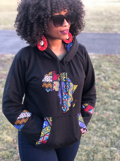 Unisex Ankara Black Hoodie